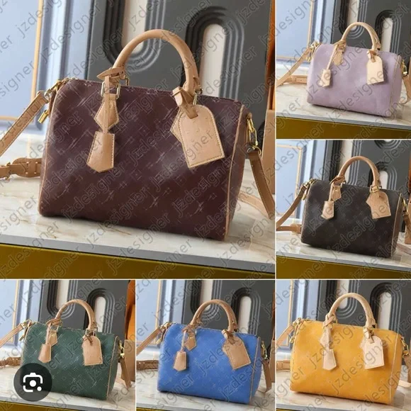 Navy and Tan Leather Women's Boston Style Bag - Picture 3 of 4